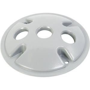 Greenfield Weatherproof Electrical Box Round Cover with Three 1/2 in. Holes   White   Case C3RWSC
