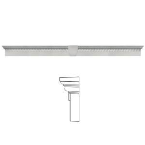 Builders Edge 6 in. x 65 5/8 in. Classic Dentil Window Header with Keystone in 030 Paintable 060020665030