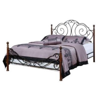 HomeSullivan Queen Size Metal Bed with Poster Headboard 404513Q 1[BED]