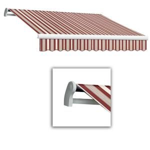 AWNTECH 14 ft. LX Maui Left Motor with Remote Retractable Acrylic Awning (120 in. Projection) in Burgundy/Gray/White MTL14 355 BGW