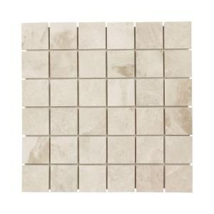 Jeffrey Court Cappuccino 12 in. x 12 in. x 8 mm Marble Mosaic Wall Tile 99028
