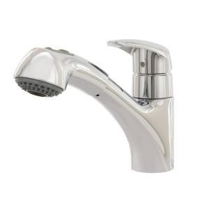 GROHE Eurodisc Single Handle Pull Out Sprayer Kitchen Faucet in Chrome 33 330 001