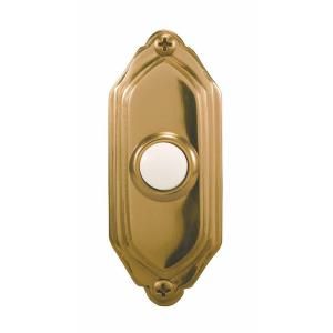 Heath Zenith Wired Halo Lighted Polished Brass Finish Push Button 853 B