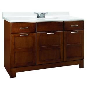 Glacier Bay Casual 48 in. W x 21 in. D x 33.5 in. H Vanity Cabinet Only in Cognac CACO48DY