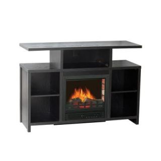 Quality Craft 42 in. Media Console Electric Fireplace in Black SBM907 42FBK