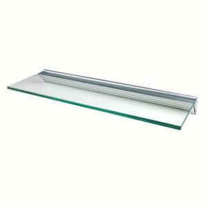 Wallscapes Glacier Clear Glass Shelf with Silver Bracket Shelf Kit (Price Varies By Size) GL9030CLKIT
