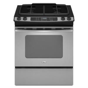 Whirlpool Gold 4.5 cu. ft. Slide In Gas Range with Self Cleaning Convection Oven in Stainless Steel GW399LXUS