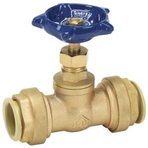 1/2 in. Brass Stop Valve with Push Fit Connections No Lead P230 8 12 Z