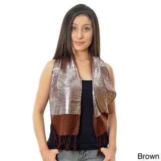 La77 La77 Womens Metallic Rose Scarf Brown Size One Size Fits Most