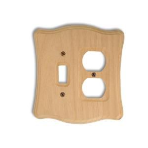 Amerelle 1 Toggle 1 Duplex Wall Plate Unfinished Wood 170TD