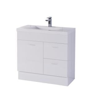 Dreamwerks 30 in. Contemporary Vanity in White with Marble Vanity Top in White V2H 750