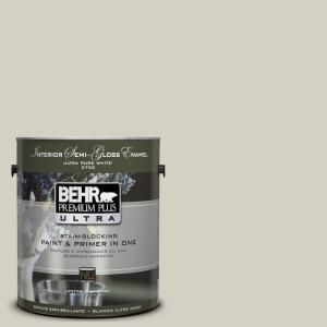 BEHR Premium Plus Ultra 1 gal. #UL190 10 Clay Beige Interior Semi Gloss Enamel Paint 375001