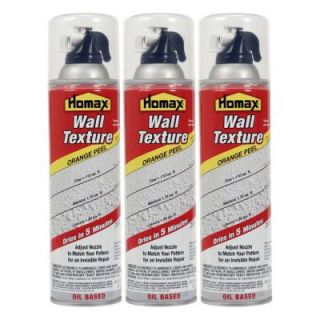 Homax Wall Texture, Orange Peel, Quick Dry, Aerosol Spray, Oil Based, 20oz (3 Pack) DISCONTINUED 203589
