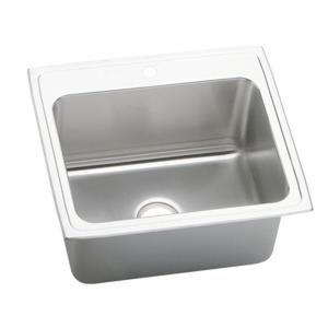 Elkay Gourmet Perfect Drain Top Mount Stainless Steel 21x15 3/4x10 4 Hole Single Bowl Kitchen Sink DLR252210PD4
