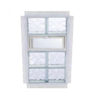 TAFCO WINDOWS NailUp 32 in. x 56 in. x 3 3/4 in. Vented Wave Pattern Glass Block New Construction Window with Vinyl Frame V3256WAV