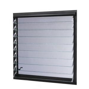 TAFCO WINDOWS Aluminum Jalousie Utility Louver Window (9 Slat) 36 in. x 36 in. Bronze, with Screen JALB3636