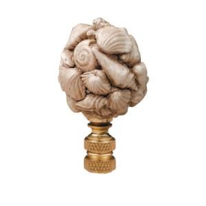Mario Industries Antique Ivory Seashell Cluster Lamp Finial R26