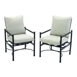 Hampton Bay Barnsley Patio Motion Dining Chair with Textured Silver Pebble Cushions (2 Pack) DISCONTINUED FSS61119R 2PK