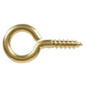 The Hillman Group 0.106 x 3/4 in. Solid Brass Small Eye Screw Eye (100 Pack) 320100.0