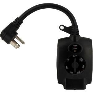 Defiant 15 Amp Outdoor Plug In Mechanical Dusk to Dawn Countdown Timer with Grounded Outlet 49824