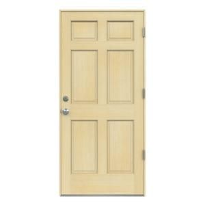 6 Panel Unfinished Hemlock Entry Door with Unfinished AuraLast Jamb O04931