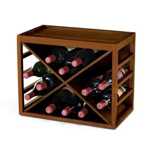 Wine Enthusiast 12 Bottle X Cube Stack Wine Rack in Walnut Stain 640 01 03