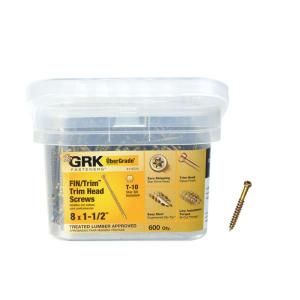 GRK Fasteners 8 x 1 1/2 in. FIN/Trim Head Screw (600 Pack) 116724