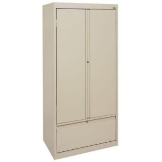 Sandusky Systems Series 30 in. W x 64 in. H x 18 in. D Storage Cabinet with File Drawer in Putty HADF301864 07