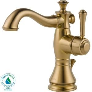 Delta Cassidy Single Hole 1 Handle High Arc Bathroom Faucet in Champagne Bronze 597LF CZMPU