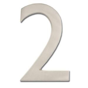 Architectural Mailboxes 4 in. Cast Brass Satin Nickel Floating House Number 2 3582SN 2