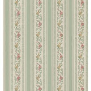 Brewster 56 Sq. Ft. Pomander Floral Stripe Wallpaper 979 62726