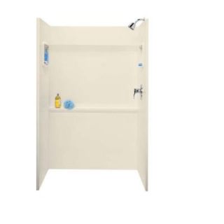 Swanstone 34 in. x 48 in. x 72 in. Three Piece Direct to Stud Shower Alcove Walls in Bone SA 3448.037