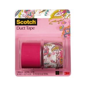 Scotch 1.42 in. x 5 yds. Pink Paisley Duct Tapes (2 Pack) 905 PPL 2PK