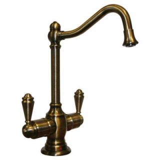 Whitehaus 2 Lever Handle Instant Hot/Cold Water Dispenser in Antique Brass WHFH HC3131 ABRAS