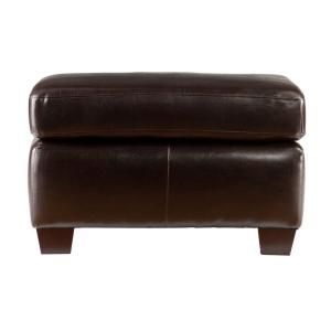 Donatello Brown Leather Ottoman 2048673