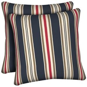 Hampton Bay Midnight Classic Stripe Outdoor Throw Pillow (2 Pack) DISCONTINUED JC18554B 9D2