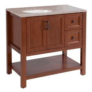 Home Decorators Collection Catalina 36 1/2 in. Vanity in Amber with Stone Effects Vanity Top in Sienna CA36P2COM A