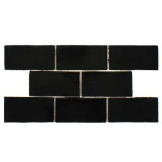 Merola Tile Cotswold Nero 3 in. x 6 in. Ceramic Wall Tile (1 sq. ft. / pack) WNU36CNE