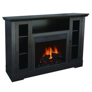 Quality Craft 55 in. Media Console Electric Fireplace in Espresso with Mantel DISCONTINUED MM420 55BEP