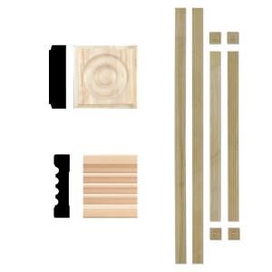 House of Fara 3/4 in. x 3 in. Hardwood Fluted Window Trim Casing Set (Up to 4 ft. x 6 ft. Opening) 4001