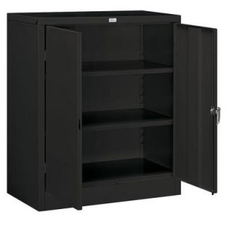 Salsbury Industries 9000 Series 42 in. H x 18 in. D Counter Height Storage Cabinet Assembled in Black 9048BLK A