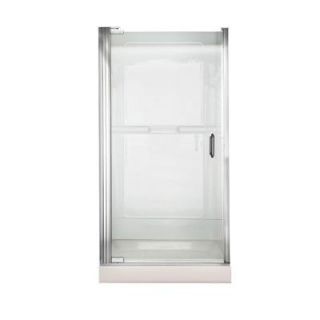 American Standard Euro 36 in. W x 65.5 in. H Frameless Continueous Hinge Pivot Shower Door in Silver Finish with Clear Glass AM0305D.400.213