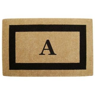Creative Accents Single Picture Frame Black 30 in. x 48 in. HeavyDuty Coir Monogrammed A Door Mat 02080A