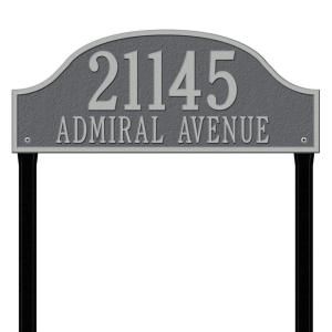 Whitehall Products Admiral Estate Arch Pewter/Silver Lawn Two Line Address Plaque 1244PS