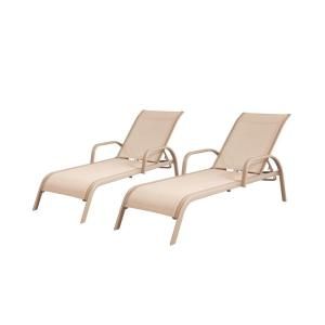 Hampton Bay Westin Commercial Sling Patio Chaise Lounge (2 Pack) 13H 007 CL2 SB