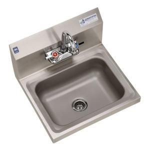 Griffin Products H30 Series Wall Mount Stainless Steel 17x15.5x13 2 Hole Single Bowl Handsink H30 124C