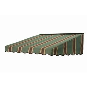 NuImage Awnings 6 ft. 2700 Series Fabric Door Canopy (17 in. H x 41 in. D) in Forest Vintage Bar Stripe 27X7X72494903X