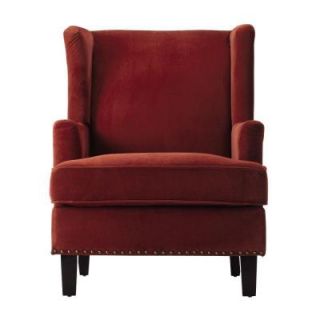 Home Decorators Collection Vincent Crimson Fabric Wing Back Arm Chair DISCONTINUED 0947200800