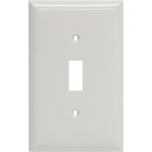 GE 1 Toggle Switch Oversized Wall Plate   White 40020