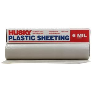 Husky 20 ft. x 50 ft. Clear 6 mil Plastic Sheeting CF0620 50C
